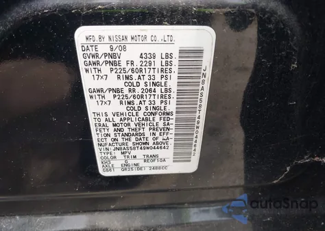 2009 Nissan Rogue Sl из США, поврежденный, VIN JN8AS58T49W044642